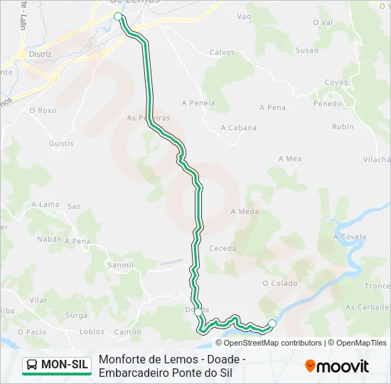 MON-SIL Bus Line Map