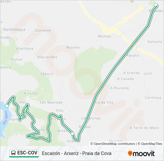 ESC-COV Bus Line Map
