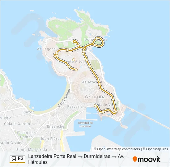 E3 Bus Line Map