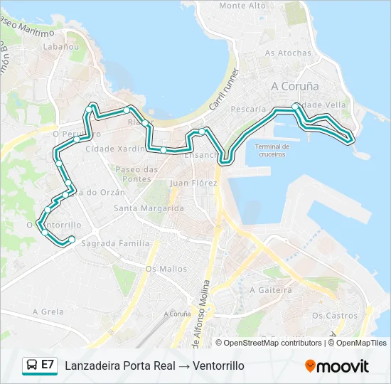 E7 Bus Line Map
