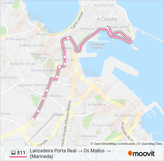 E11 Bus Line Map