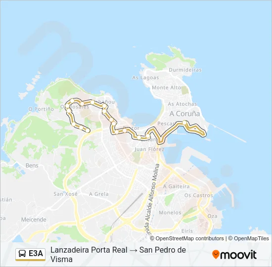 E3A Bus Line Map