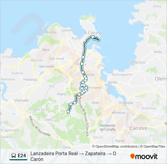 E24 Bus Line Map