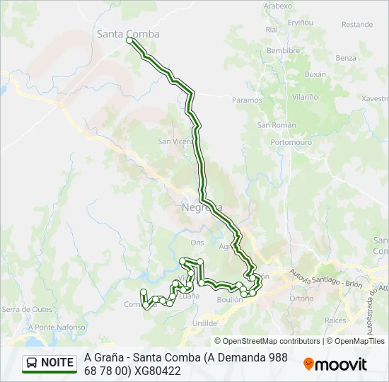 NOITE Bus Line Map