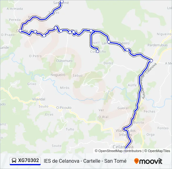 XG70302 bus Mapa de línia