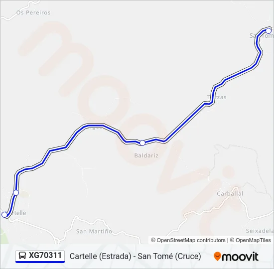 XG70311 bus Mapa de línia