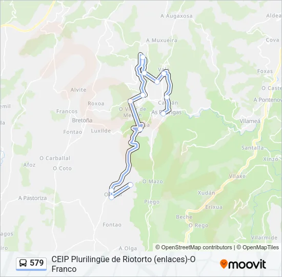 579 Bus Line Map