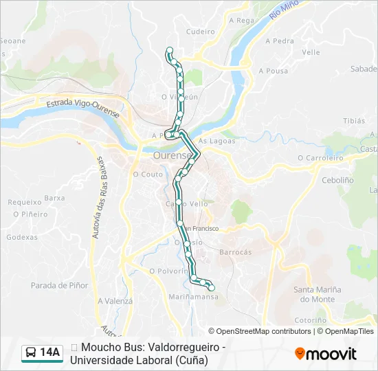14A Bus Line Map