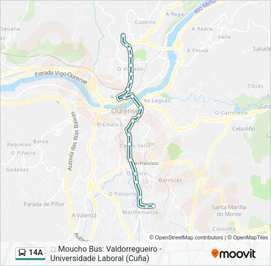 14A Bus Line Map