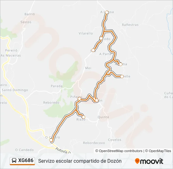 XG686 Bus Line Map