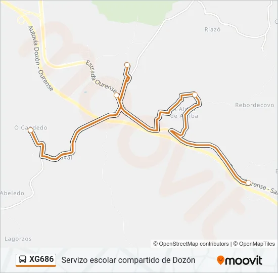 XG686 Bus Line Map