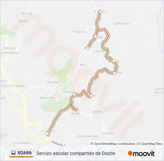 XG686 Bus Line Map