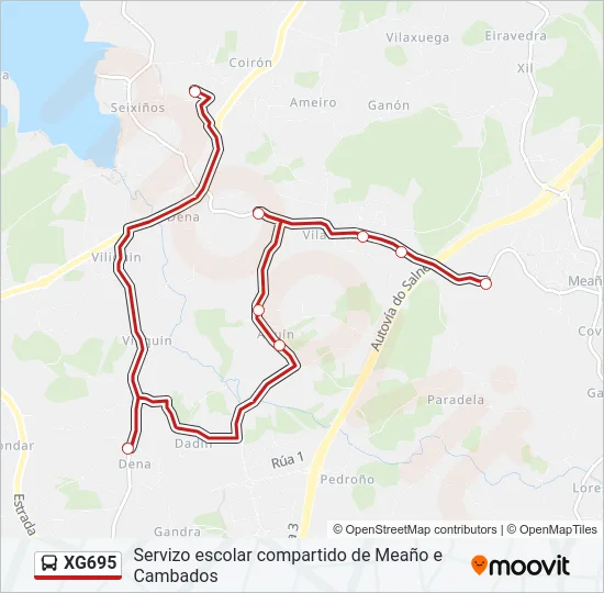 XG695 Bus Line Map