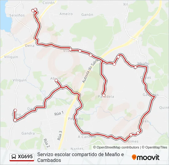 XG695 Bus Line Map