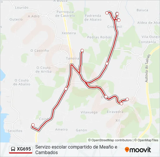 XG695 Bus Line Map