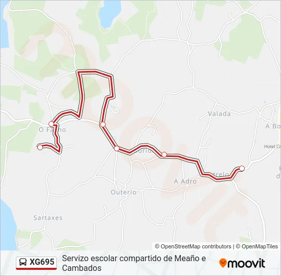 XG695 Bus Line Map