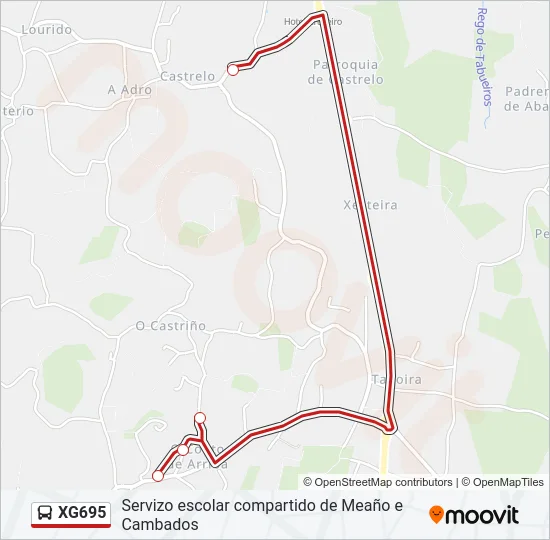 XG695 Bus Line Map