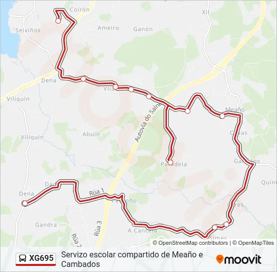 XG695 Bus Line Map