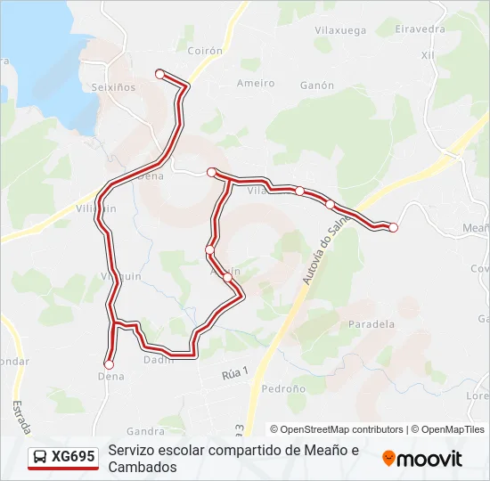 XG695 Bus Line Map