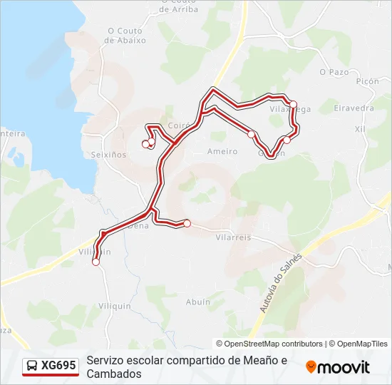 XG695 Bus Line Map