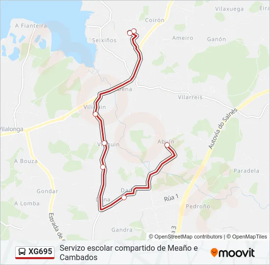 XG695 Bus Line Map
