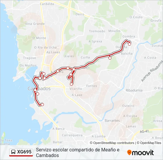 XG695 Bus Line Map