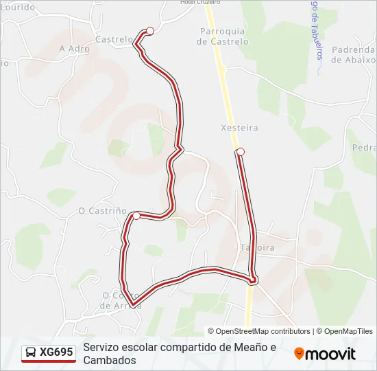 XG695 Bus Line Map
