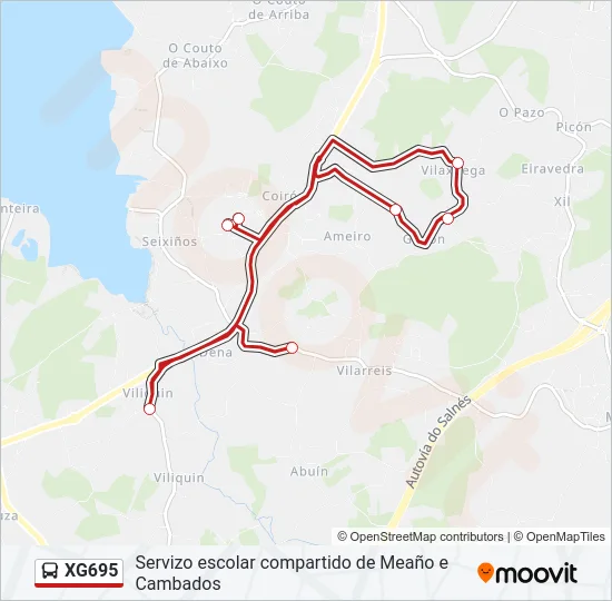 XG695 Bus Line Map