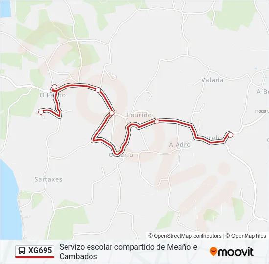 XG695 Bus Line Map