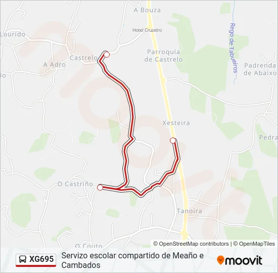 XG695 Bus Line Map