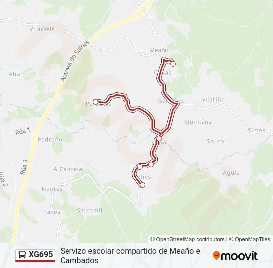 XG695 Bus Line Map
