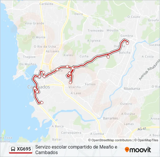 XG695 Bus Line Map