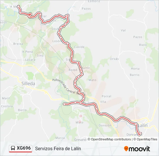 XG696 Bus Line Map