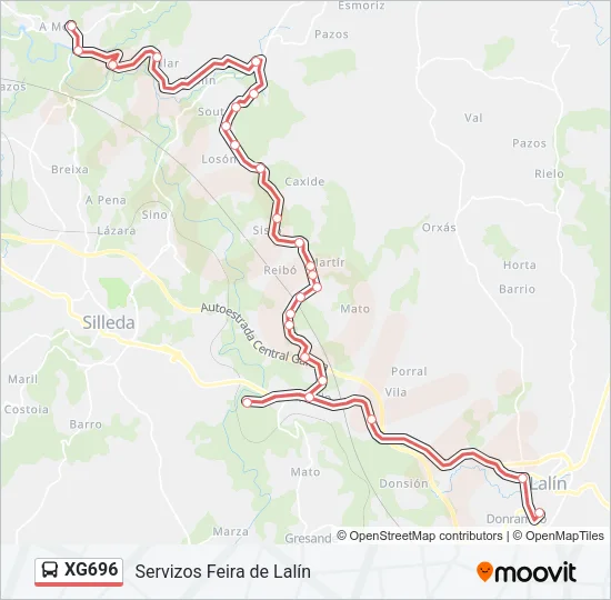 XG696 Bus Line Map