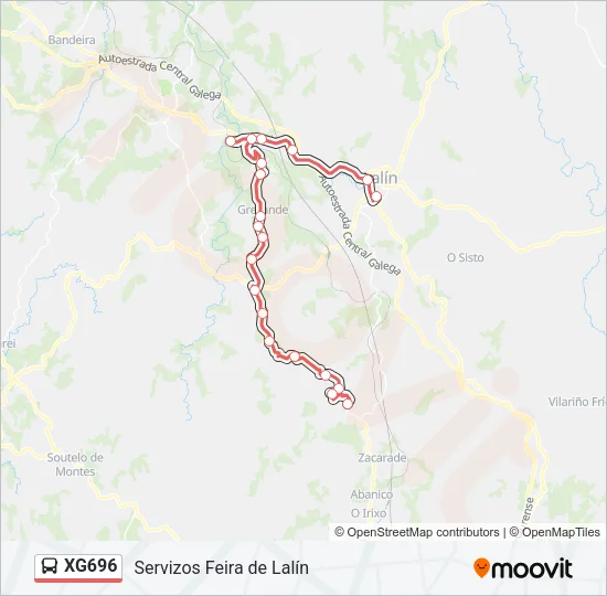 XG696 Bus Line Map