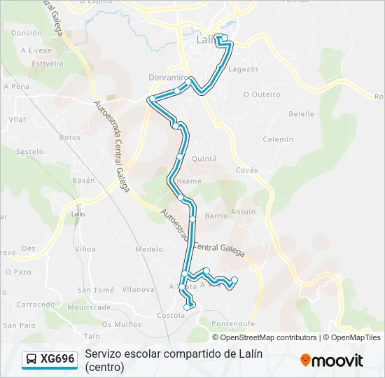 XG696 Bus Line Map