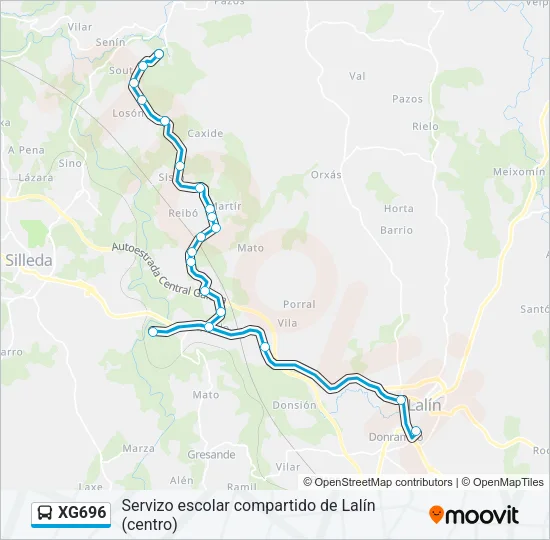XG696 Bus Line Map