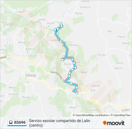 XG696 Bus Line Map