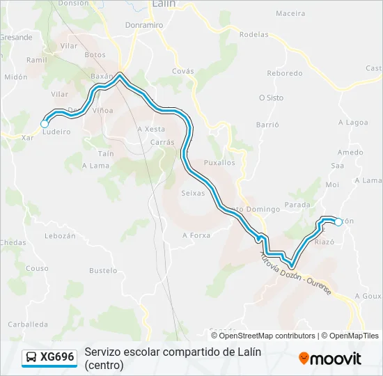 XG696 Bus Line Map
