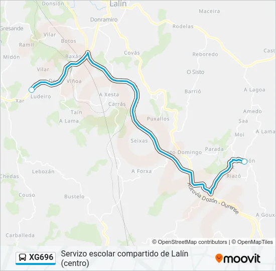 XG696 Bus Line Map