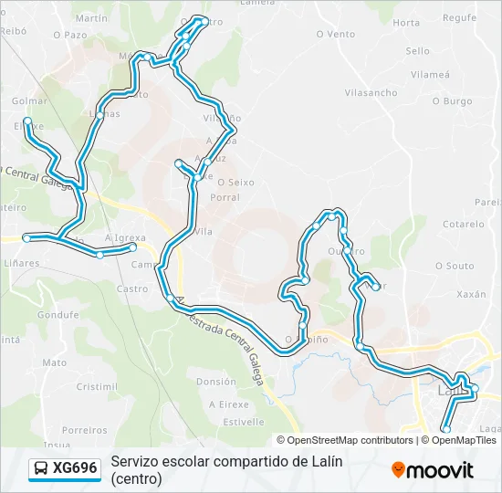 XG696 Bus Line Map