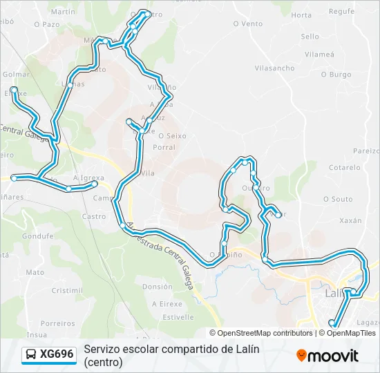 XG696 Bus Line Map