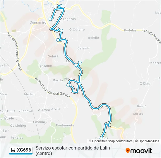 XG696 Bus Line Map