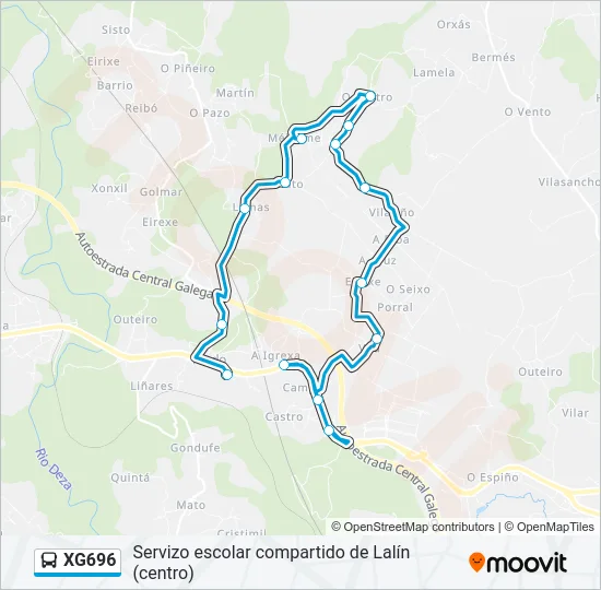 XG696 Bus Line Map