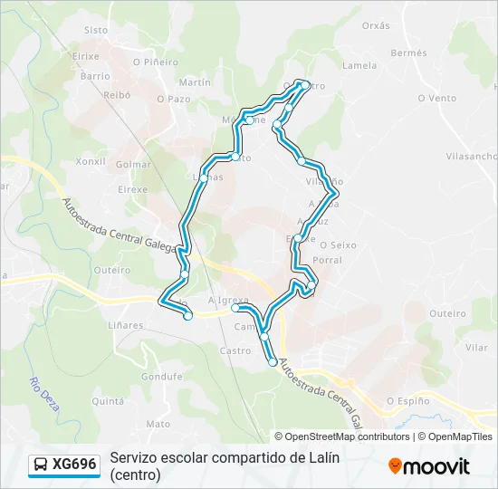 XG696 Bus Line Map