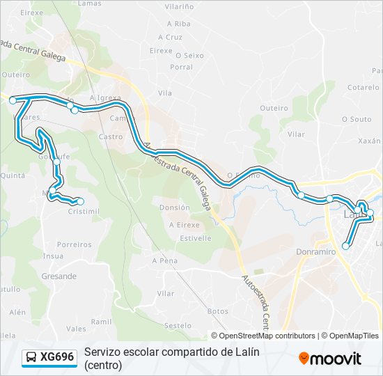 XG696 bus Line Map