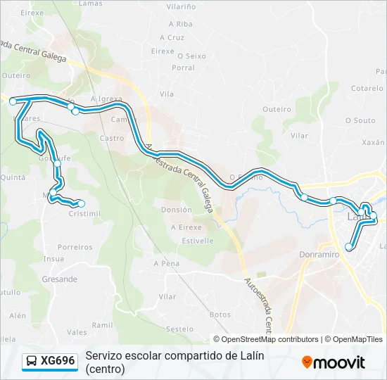 XG696 Bus Line Map