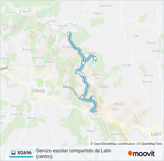 XG696 bus Mapa de línia