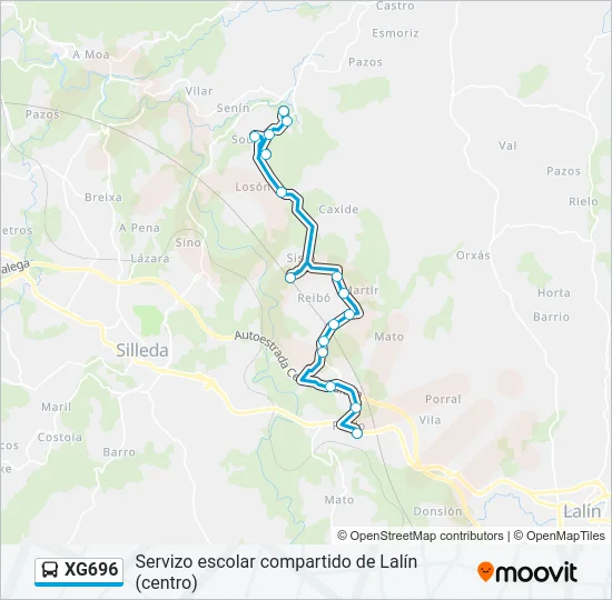 XG696 Bus Line Map