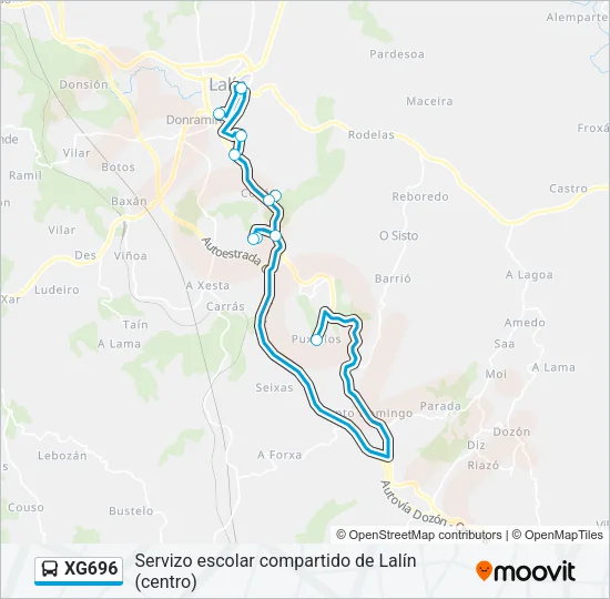 XG696 Bus Line Map